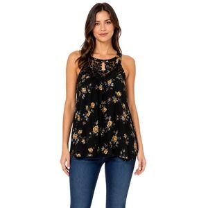 Torrid Plus Size 2 Black Floral Lace Sleeveless Blouse 18/20 Halter Top Tank